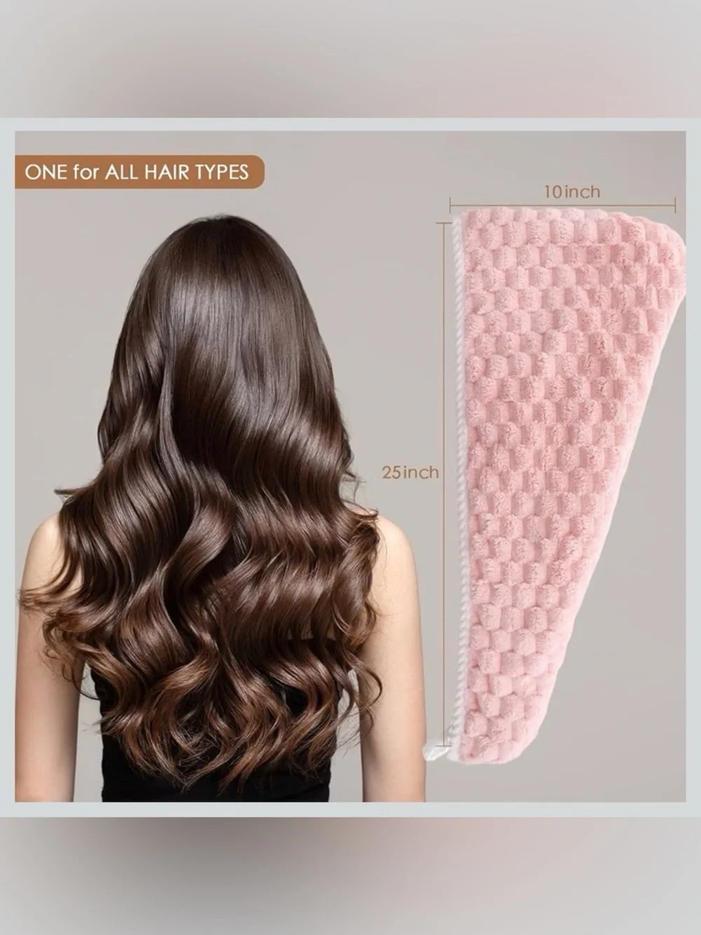 JEFFSUN Women Microfiber Hair Drying Towel Wrap, 2-Layer Extra Thick